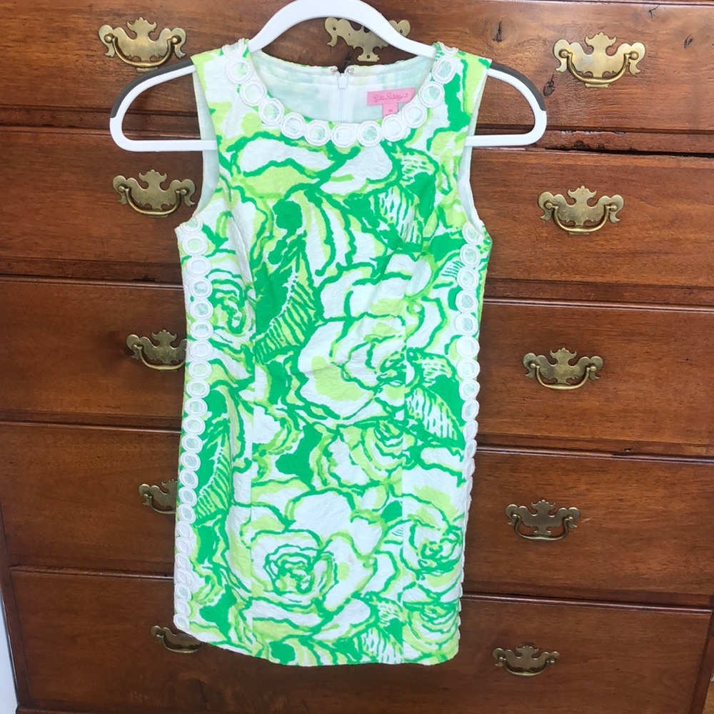 Green and White Floral Dress